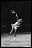 Sometime in early to mid 1970s: Chris Evert playing on the Virginia Slims tour (yes, a cigarette sponsor!).